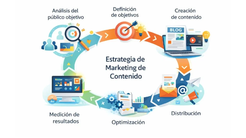 Proceso de una estrategia de marketing de contenido optimizada para SEO