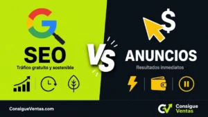 SEO vs anuncios para emprendedores: comparación visual entre tráfico orgánico y publicidad pagada
