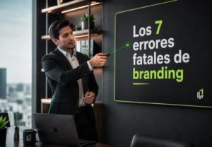 Un profesional indicando los siete errores fatales de branding en lima