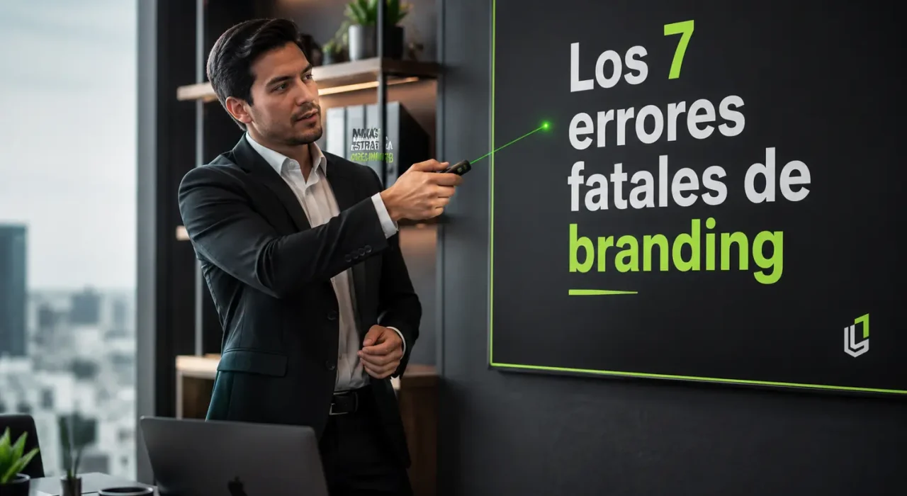 Un profesional indicando los siete errores fatales de branding en lima