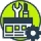 Icono de soporte web con herramientas y interfaz